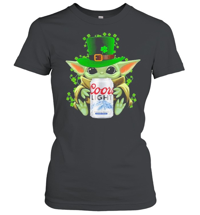 Baby Yoda Hug Coor Light Irish Patricks Day Classic Women's T-shirt