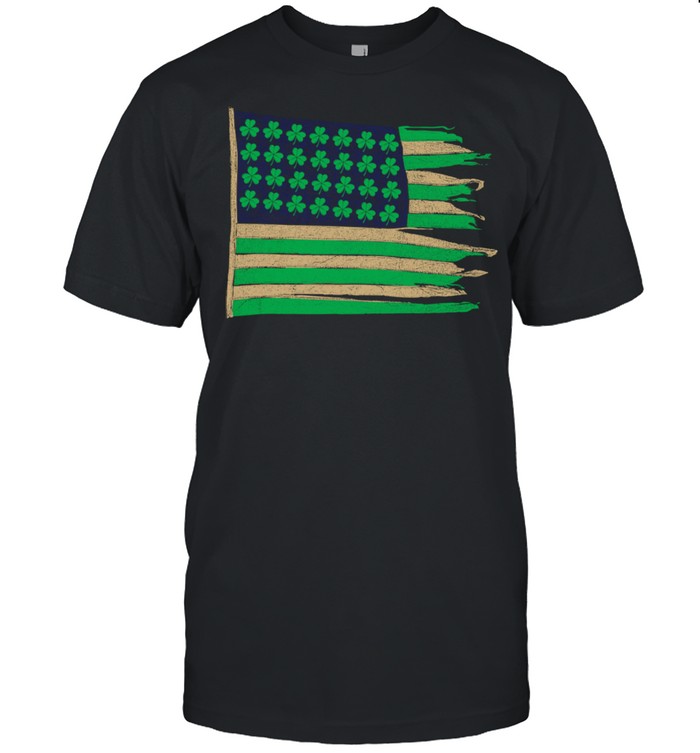 St Patricks Day American Flag Vintage Irish Lucky shirt Classic Men's T-shirt