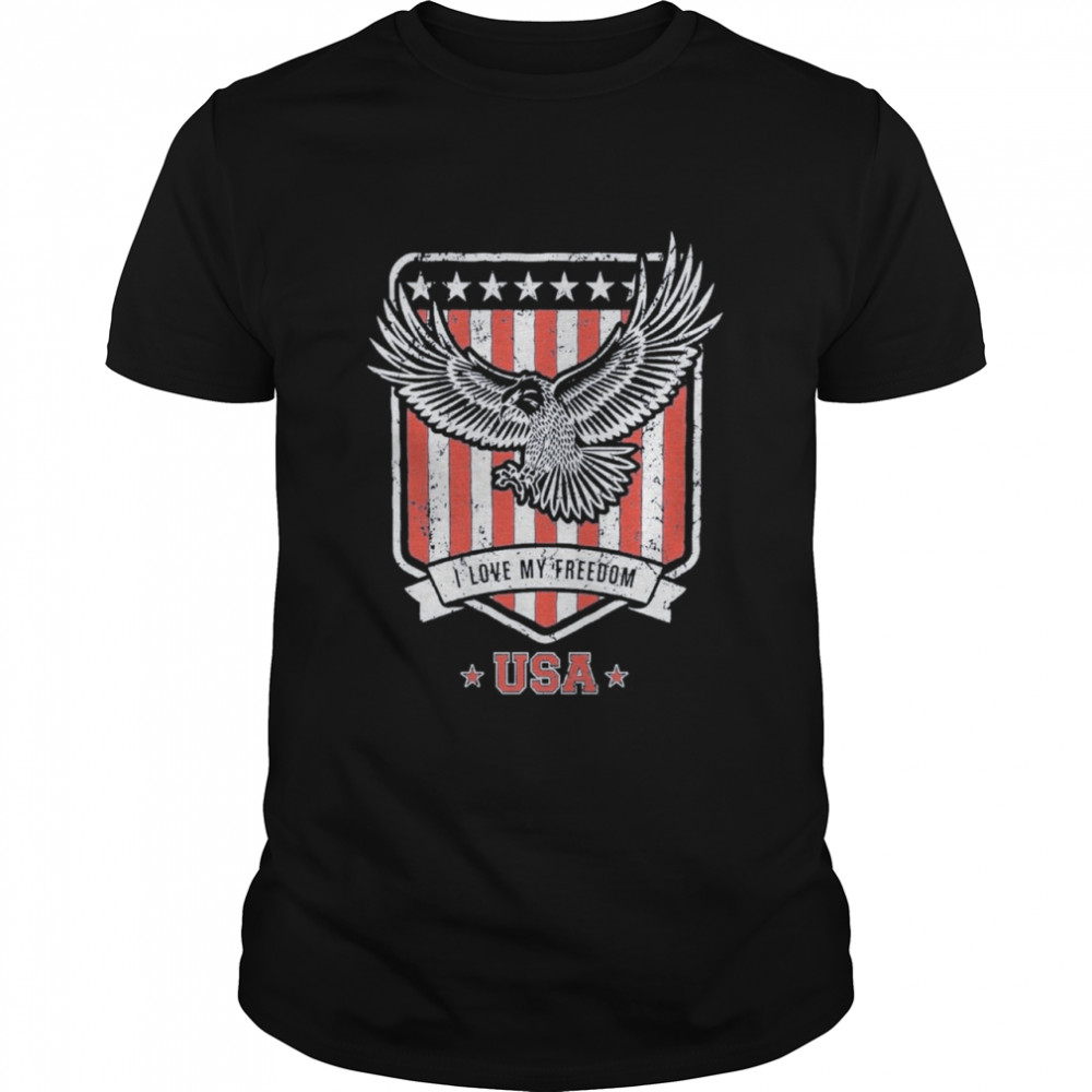 Eagle I Love My Freedom USA  Classic Men's T-shirt