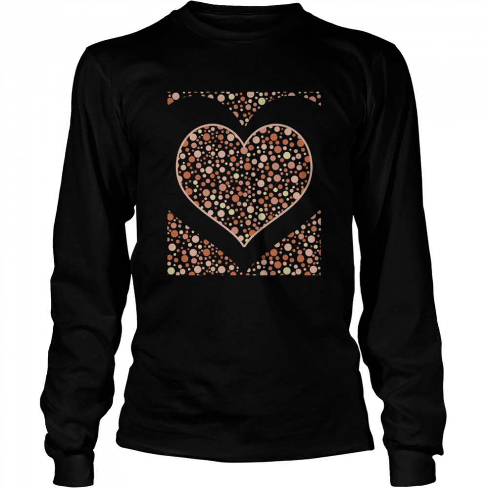Bohemian Abstract Heart Love Polka Dots Boho Long Sleeved T-shirt